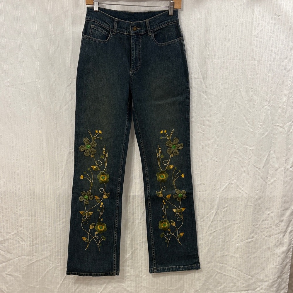 Willi Smith Floral Embroidered Jeans